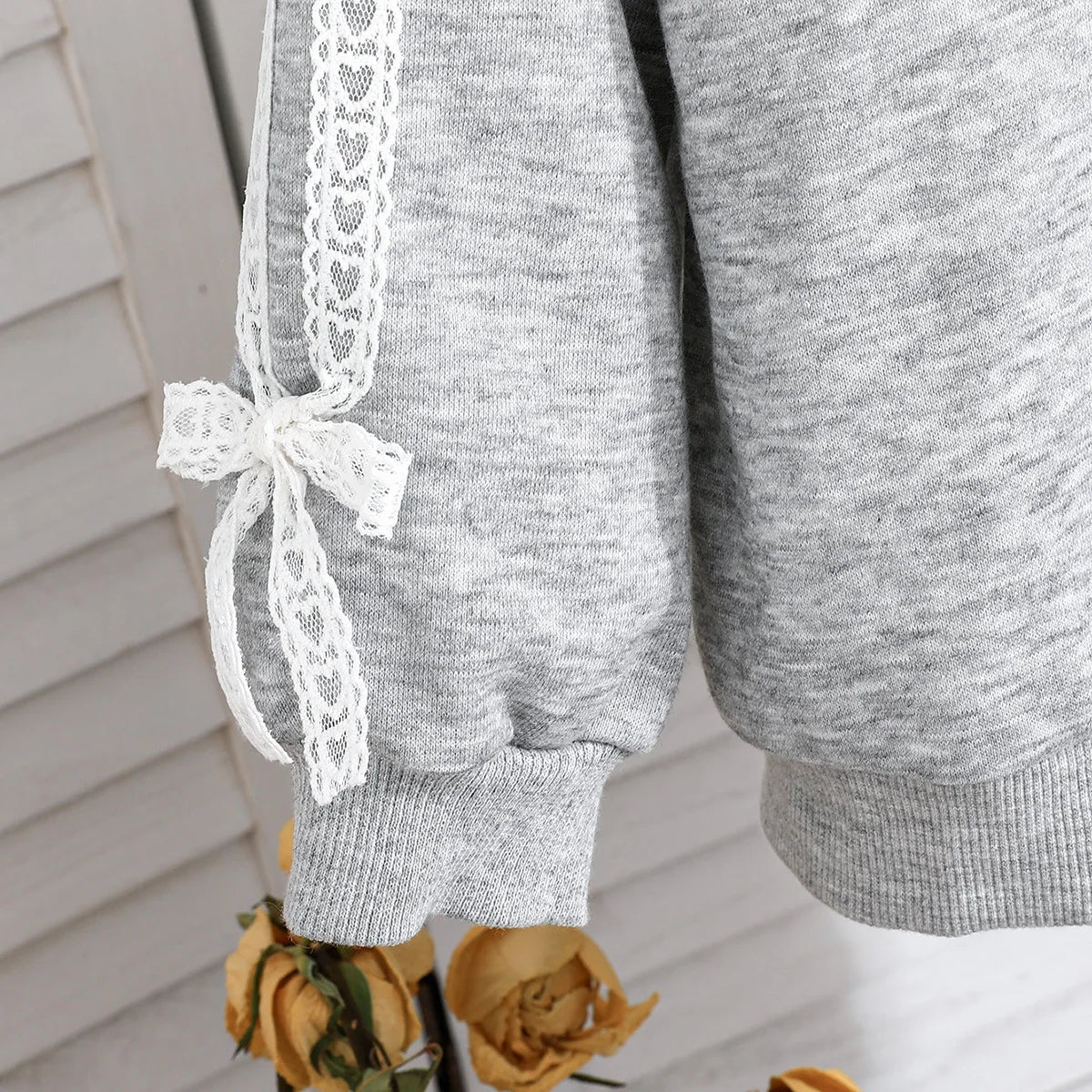 بنت's stylish heart بدلة wide leg pants hoodie for ربيع وخريف