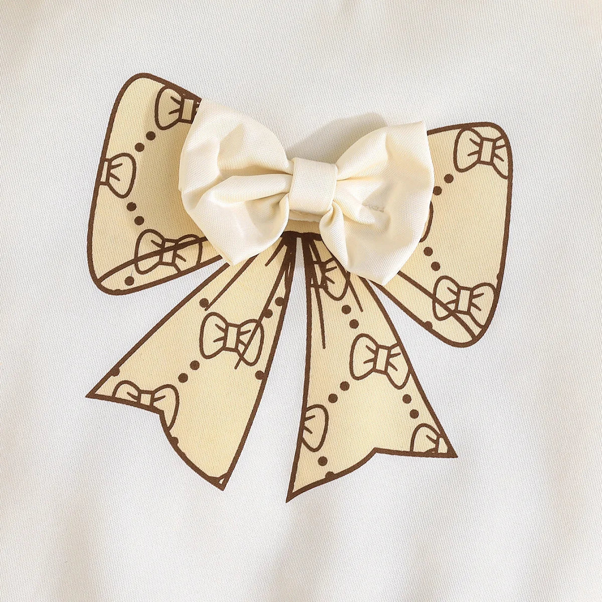 بنات boutique three-dimensional bow أكمام طويلة توب and bow printed fashion pants ربيع وخريف toddler suits for صيف