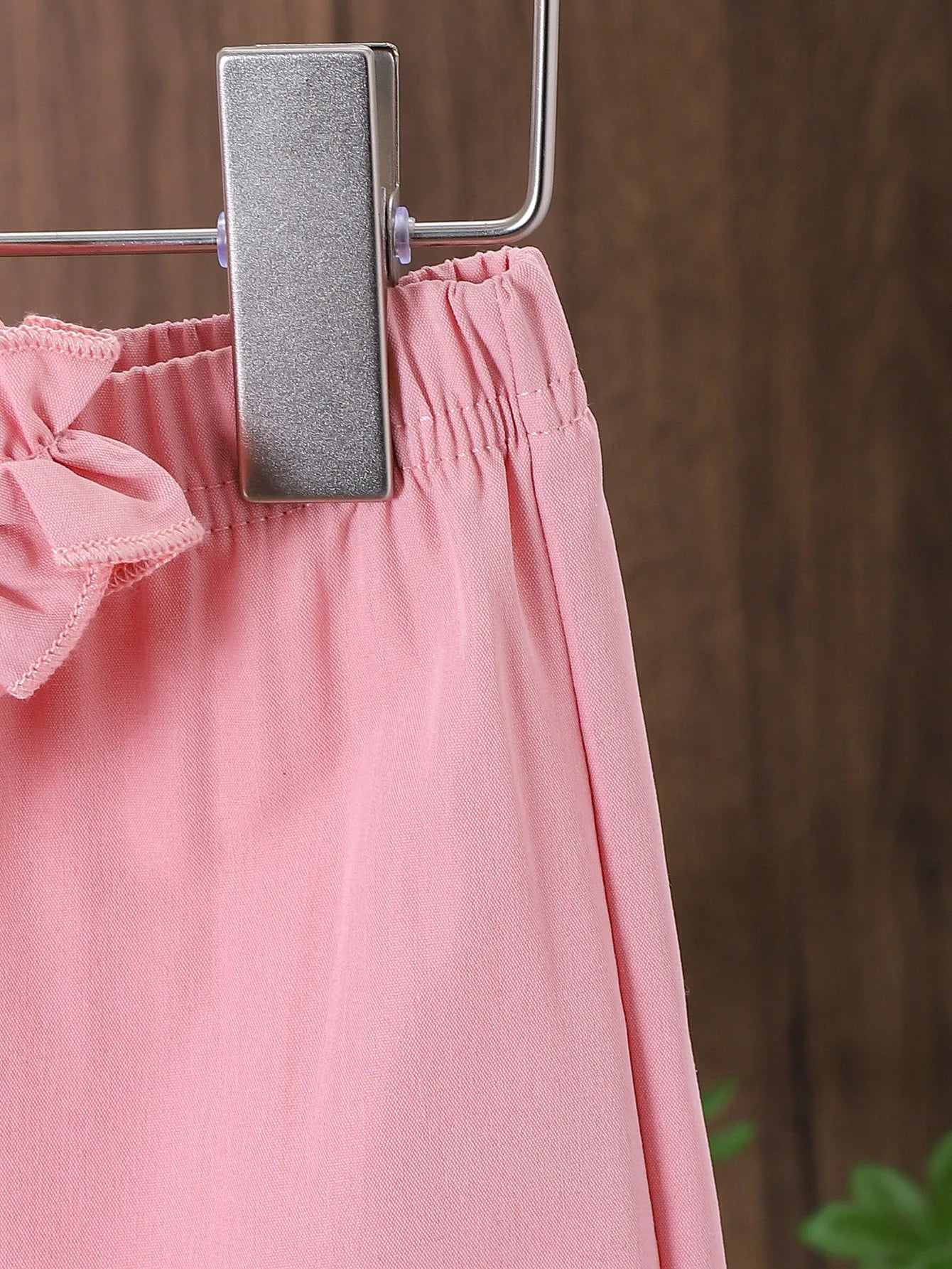 بنات كاجوال comfortable pink أكمام قصيرة توب and wide legs pants طقم صيف جديد children's clothing