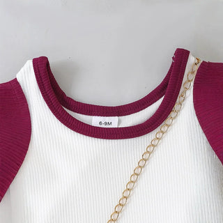 بنات' كاجوال بدلة صيف جديد بنات' baby knitted فيست paired with solid color pants طقم قطعتين