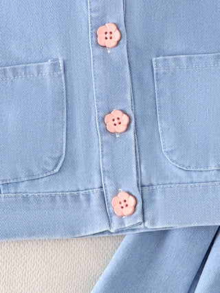 بنات كاجوال صيف clothing طقم season's جديد بدون أكمام توب with elastic بليسيه جيب children's دينم بدلة