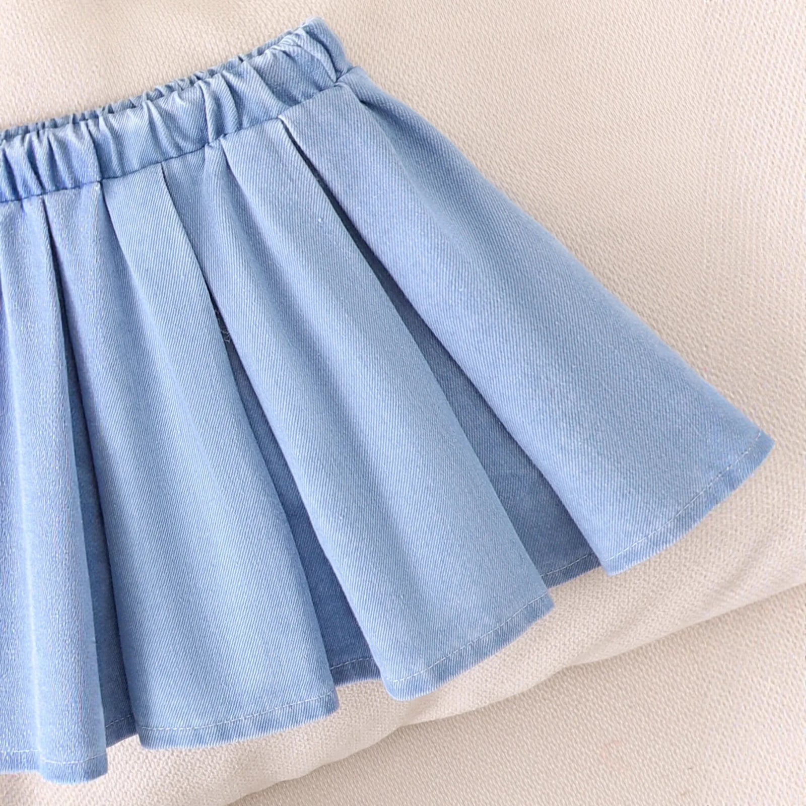 بنات كاجوال صيف clothing طقم season's جديد بدون أكمام توب with elastic بليسيه جيب children's دينم بدلة