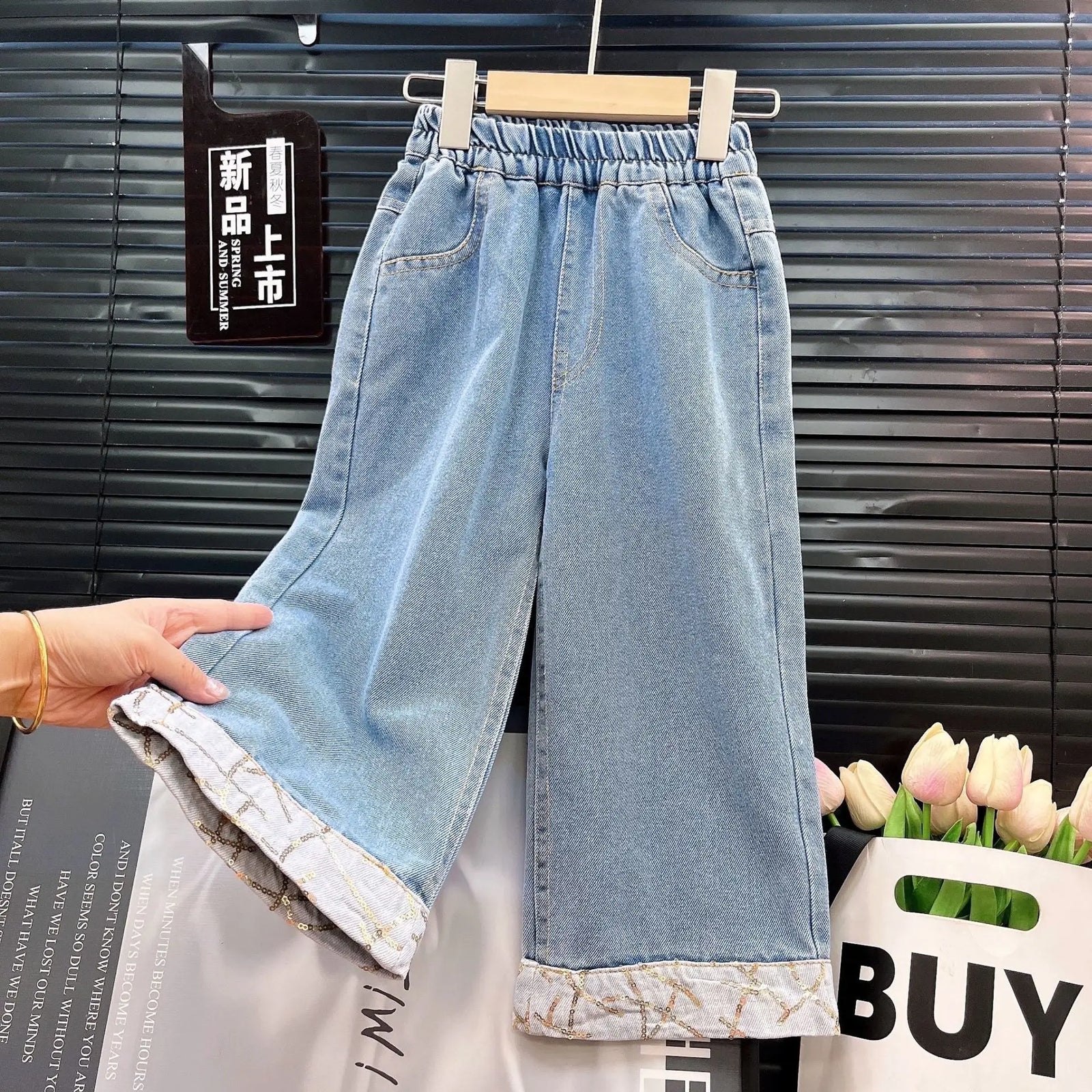 بنات كاجوال two-piece small fragrant wind cowboy بدلة جديد korean version net red ربيع خريف version for street-fried بنات