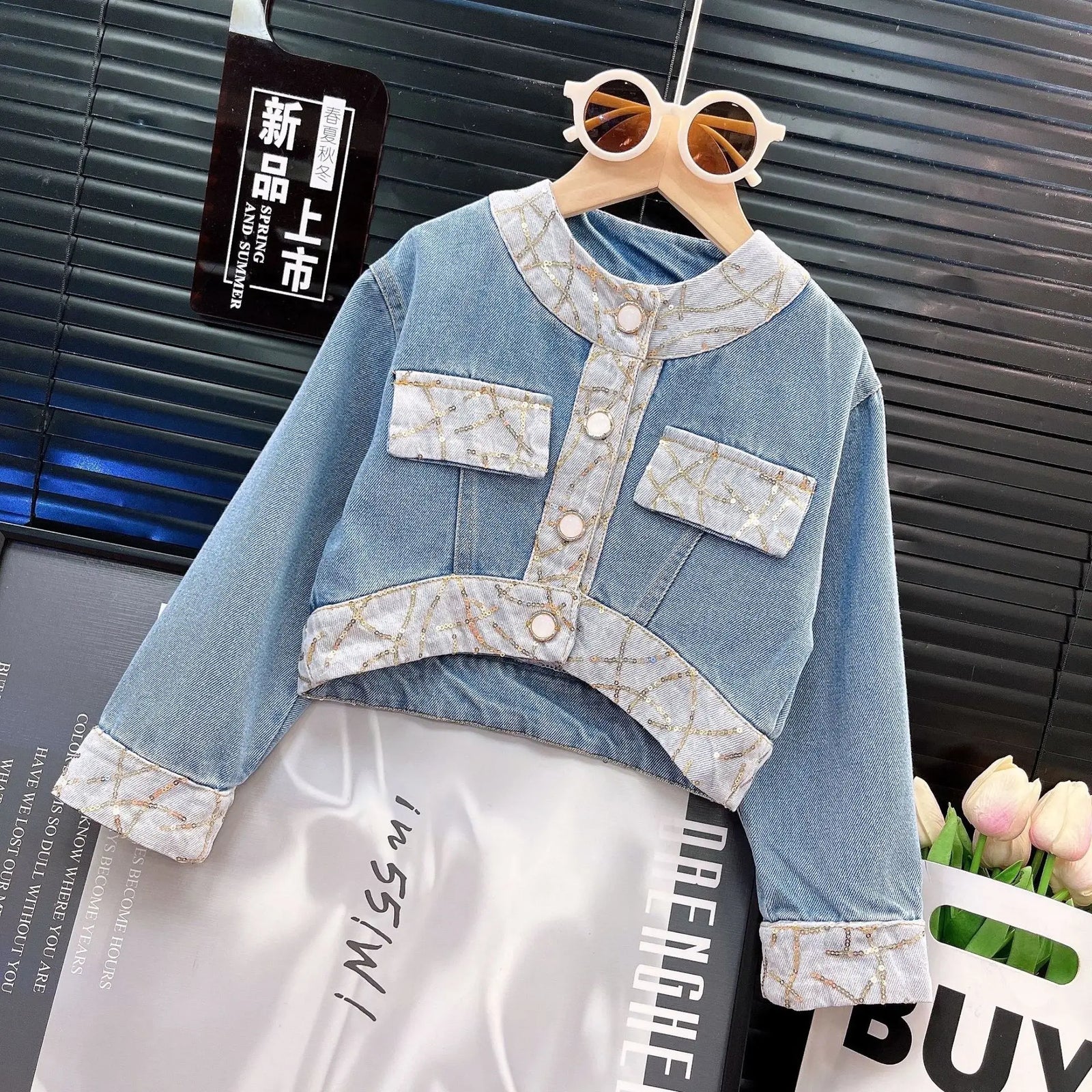 بنات كاجوال two-piece small fragrant wind cowboy بدلة جديد korean version net red ربيع خريف version for street-fried بنات