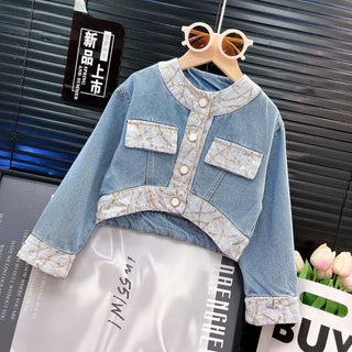 بنات كاجوال two-piece small fragrant wind cowboy بدلة جديد korean version net red ربيع خريف version for street-fried بنات