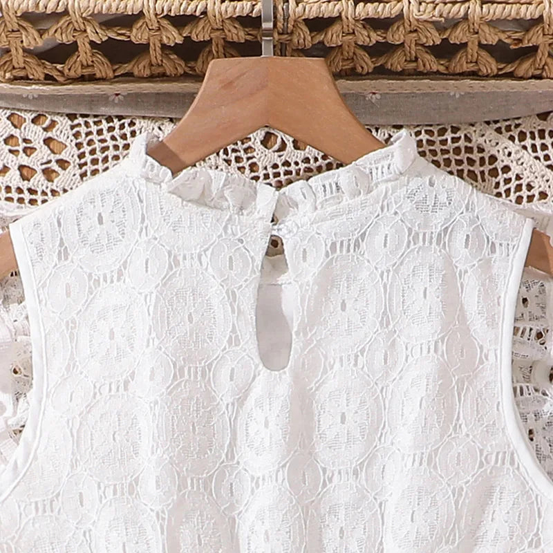 بنات' فستان موضة 2025 صيف جديد ستايل mid-large children's cute lace lace أميرة فستان
