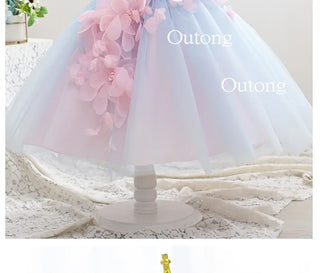 بنات' فستان، children's clothing، صيف جديد korean version، baby one year old أميرة فستان، فيست، rainbow children's فستان