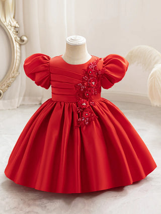 بنات' floral أميرة فستان for birthdays صيف جديد children's knitted fabric flower بنت فستان