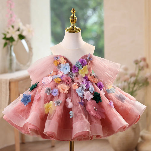 بنات' forest ستايل flower fairy french birthday أميرة فستان formal runway show host piano performance costume