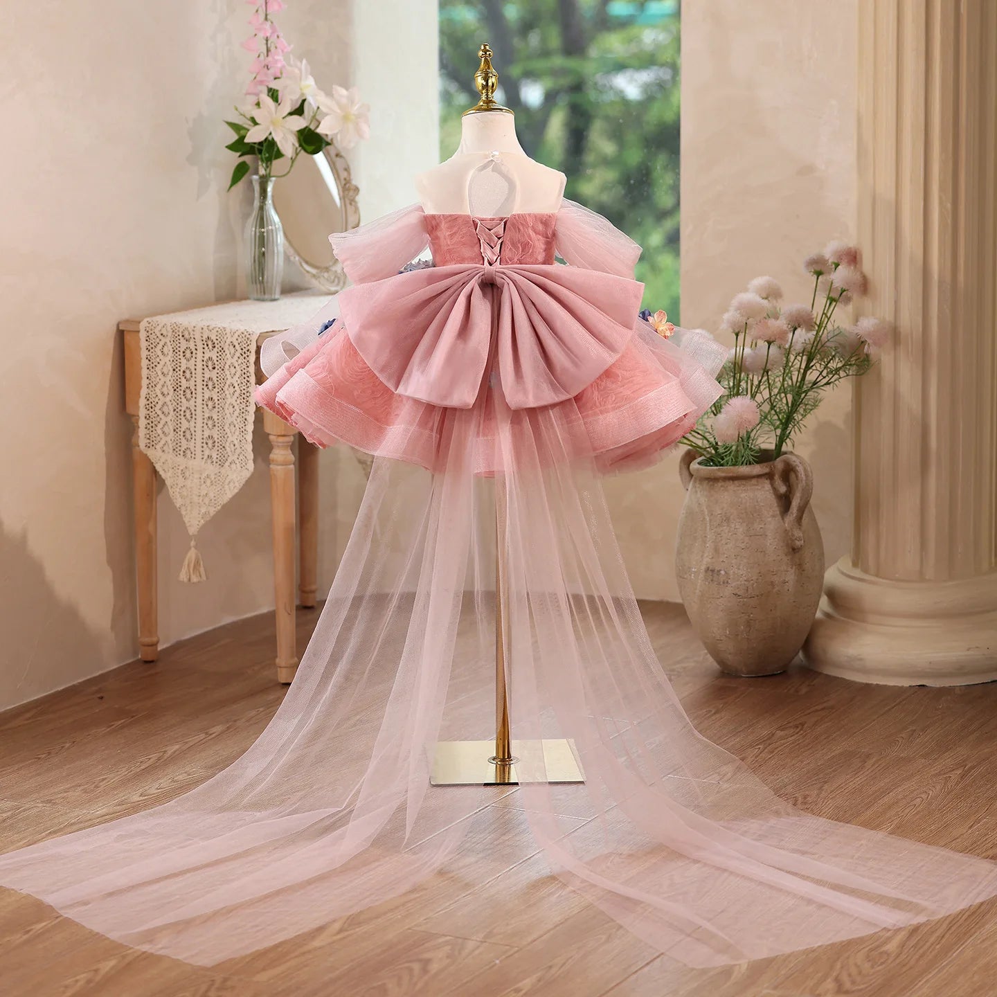 بنات' forest ستايل flower fairy french birthday أميرة فستان formal runway show host piano performance costume
