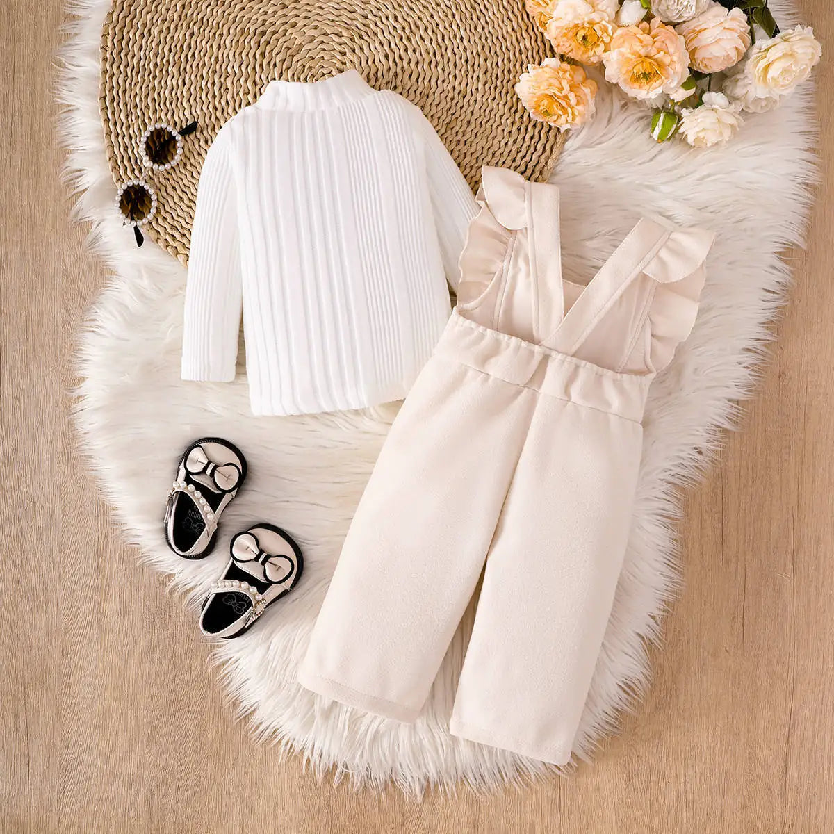 بنات' korean ستايل two-piece خريف بدلة o-neck collar sweet ستايل دينم fabric for شتاء