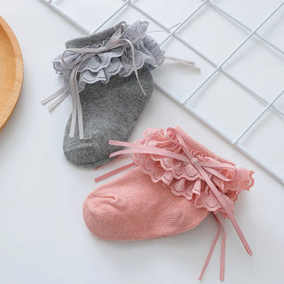 بنات' red bow-knit كاجوال socks full moon أميرة crew socks for ربيع وخريف baby knitted technique at high quality