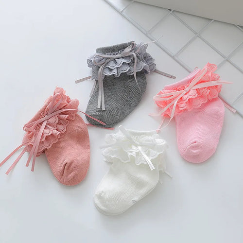 بنات' red bow-knit كاجوال socks full moon أميرة crew socks for ربيع وخريف baby knitted technique at high quality