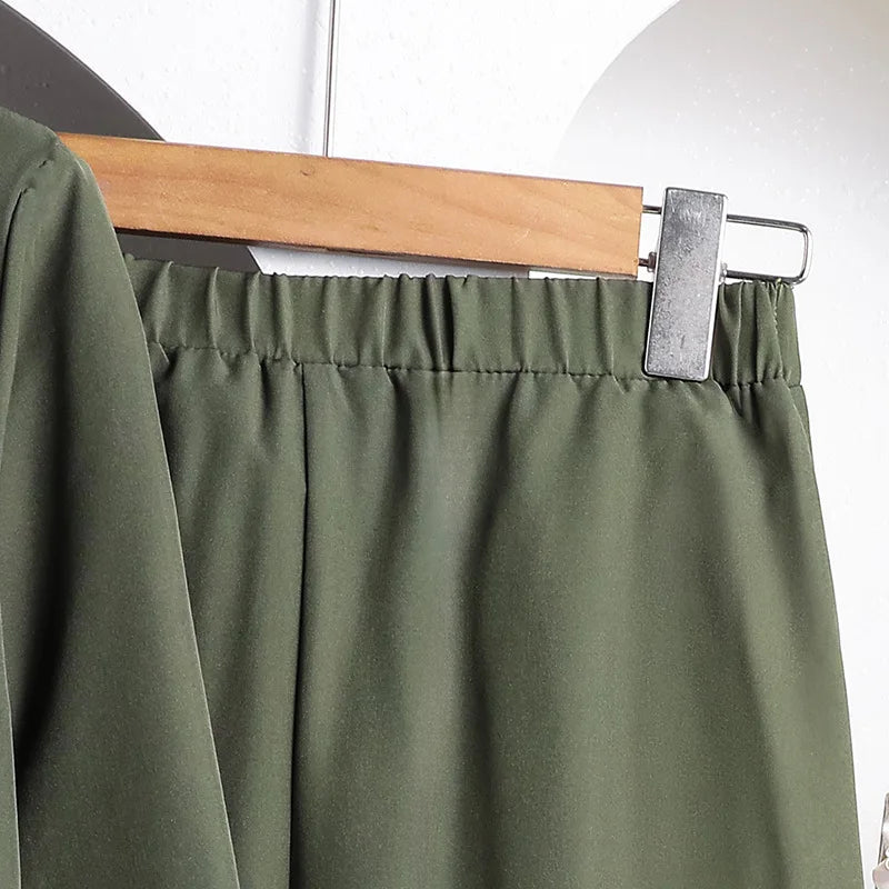 بنات' طقم موضة 2025 ربيع/خريف جديد fashionable back folded أكمام طويلة shirt كاجوال pants طقم