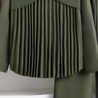 بنات' طقم موضة 2025 ربيع/خريف جديد fashionable back folded أكمام طويلة shirt كاجوال pants طقم