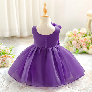بنات' solid pattern pengpeng yarn أميرة فستان صيف wedding and party فستان for little babies and أطفال