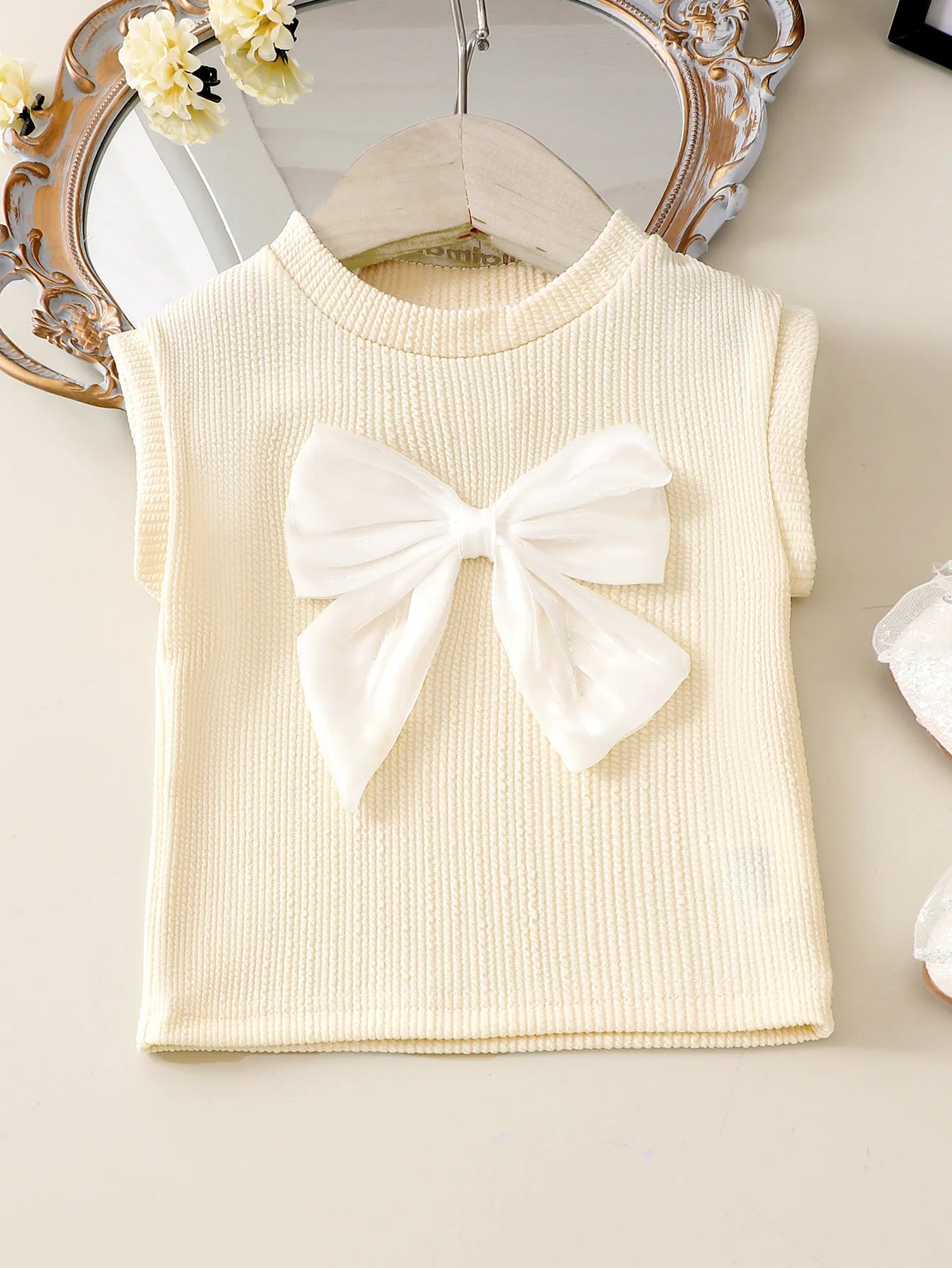 بنات' صيف جديد clothes طقم flower pattern بدون أكمام توب تل قصير جيب طقم قطعتين