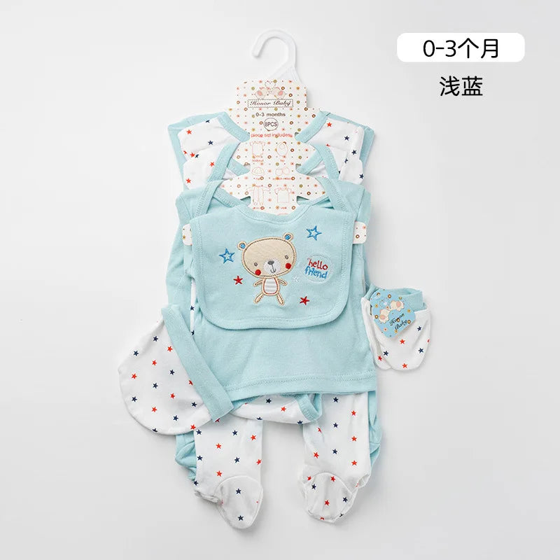 100% cotton unisex bodysuit gift 8pcs طقم baby infants clothing romper boutique newborn baby babi clothes sets 0-3 months
