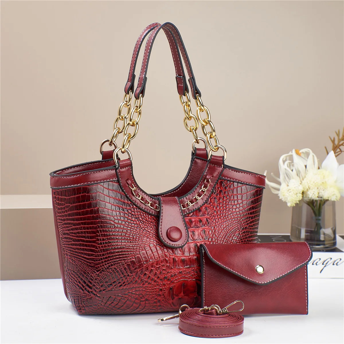 شنطة جلد عصرية للنساء - 2024 Newest Women's Bags with Purse Ladi