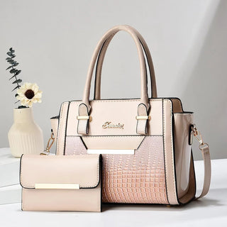 شنطة نسائية مميزة للنساء - 2024 Sequin Leather 2 Pieces Set Luxury