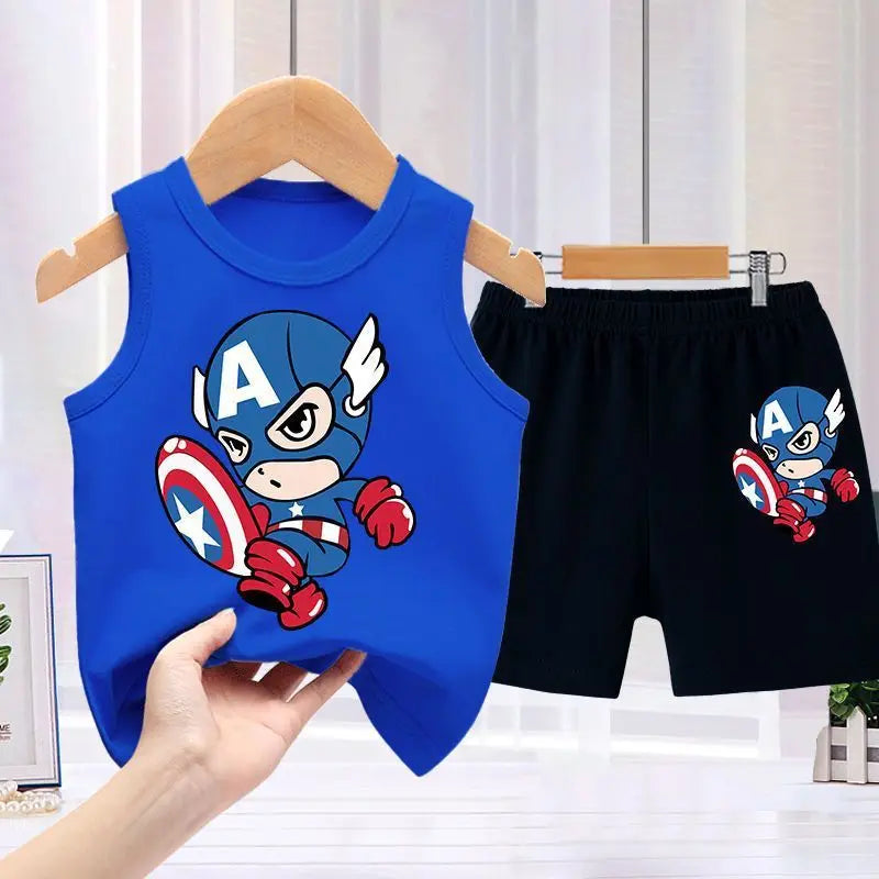 spider-man طقم قطعتين for أولاد صيف sports فيست shorts formal-كاجوال cotton print baby fashion أولاد' sports shirt shorts