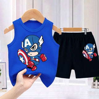 spider-man طقم قطعتين for أولاد صيف sports فيست shorts formal-كاجوال cotton print baby fashion أولاد' sports shirt shorts