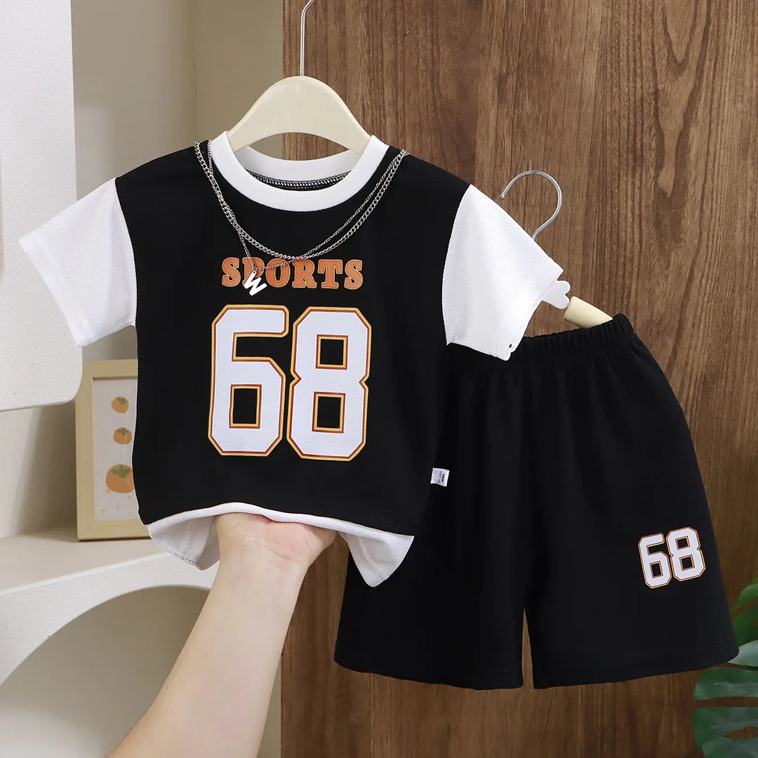children's صيف two-piece sports jersey جديد أولاد' baby خفيف t-shirt shorts for أطفال' outdoors