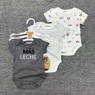 صيف أكمام قصيرة baby جمبسوت for أولاد and بنات three-piece cotton بدلة with printed pattern