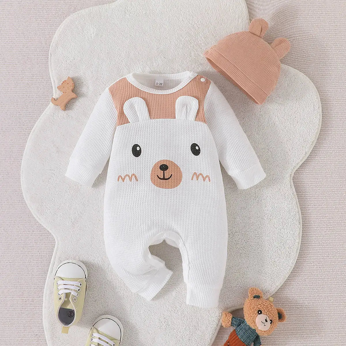 baby ربيع وخريف أكمام طويلة onesie + hat cute baby bear ha climbing climbing clothes children's clothes