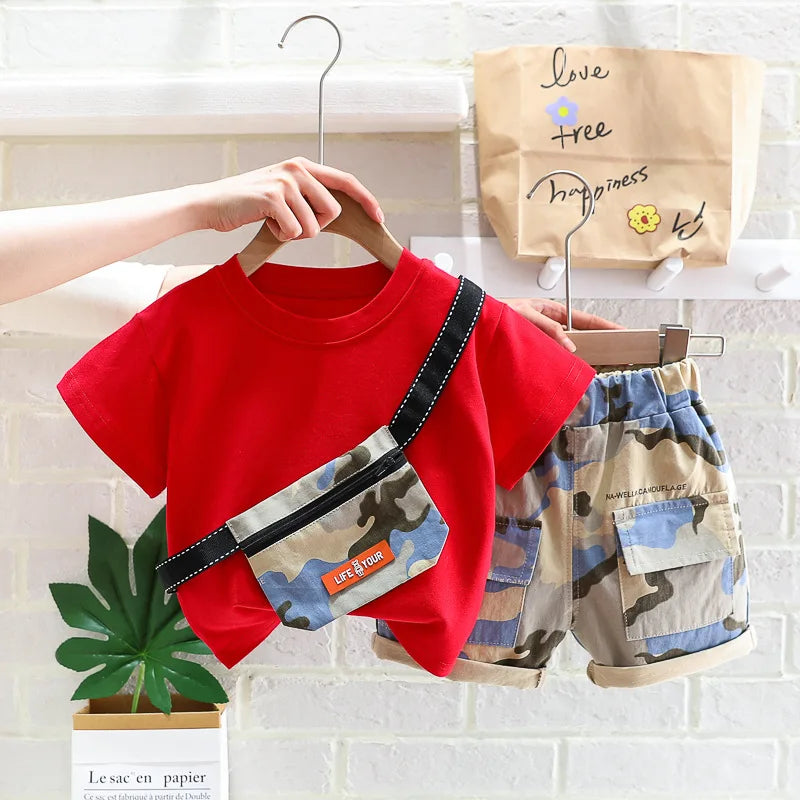 high quality korean ستايل صيف أكمام قصيرة shorts طقم for أولاد أطفال comfortable cute cartoon print
