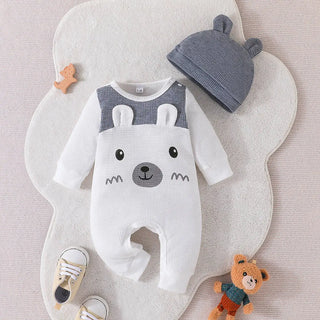 baby ربيع وخريف أكمام طويلة onesie + hat cute baby bear ha climbing climbing clothes children's clothes