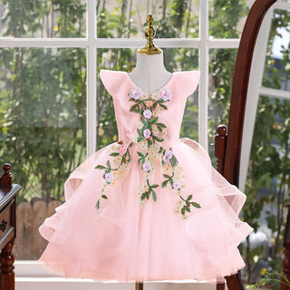 بنات' منفوش floral formal فستان أميرة ستايل for runway shows or weddings children's evening flower بنت فستان