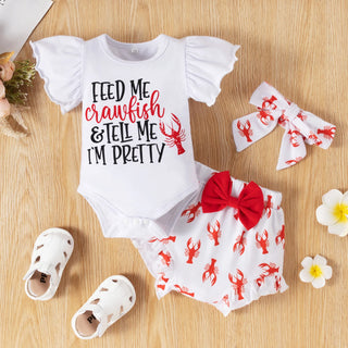 3pcs sets جديد born بنت toddler clothes طقم كم كشكش بنت clothing suits newest baby صيف matching قصير pants romper