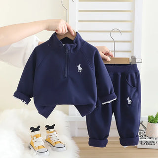 جديد أولاد' طقم children's ربيع وخريف standing collar طقم half zipper طقم قطعتين