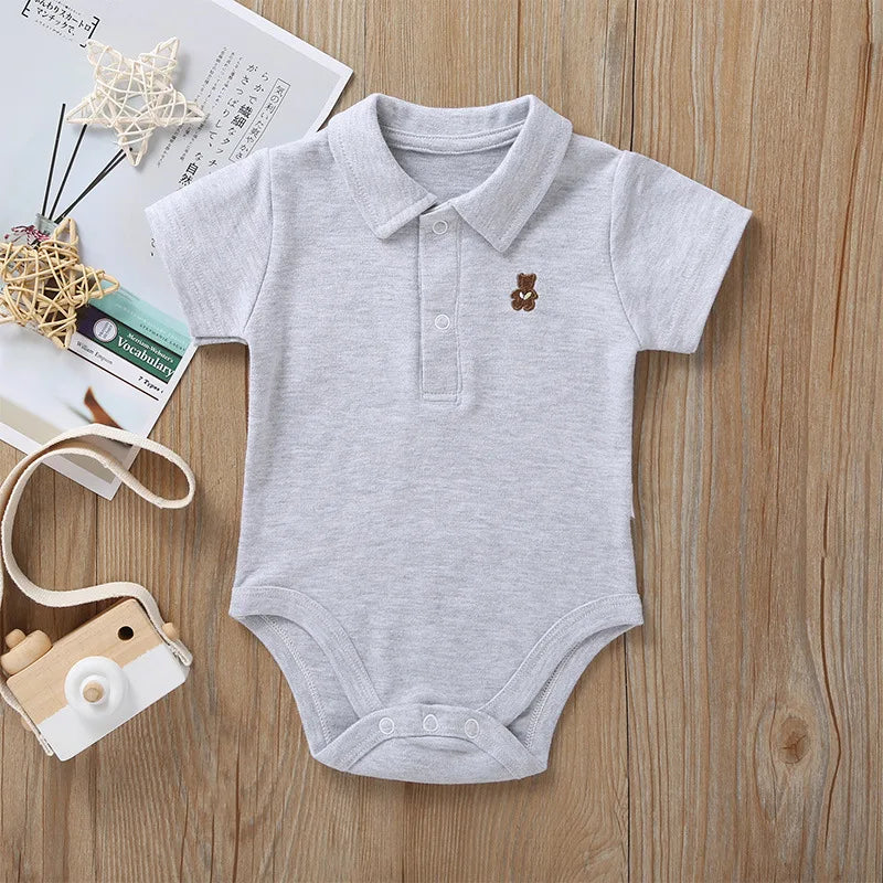 2024 صيف baby ولد جمبسوت candy color أكمام قصيرة triangle climbing بدلة 100% cotton unisex odm supply in stock