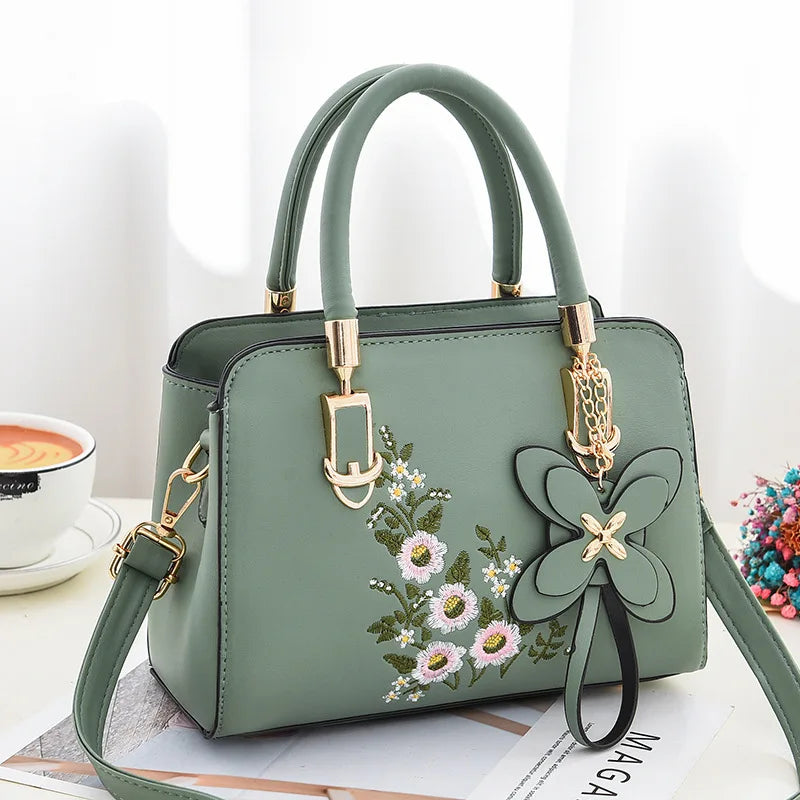 شنطة جلد فاخرة للنساء - 2025 Newest Fashion Patchwork Embroidery