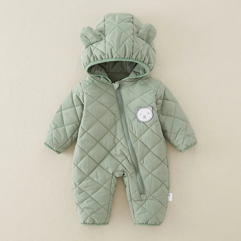 fall شتاء newborn baby cotton جمبسوت warm cotton-padded clothes with bear pattern for climbing
