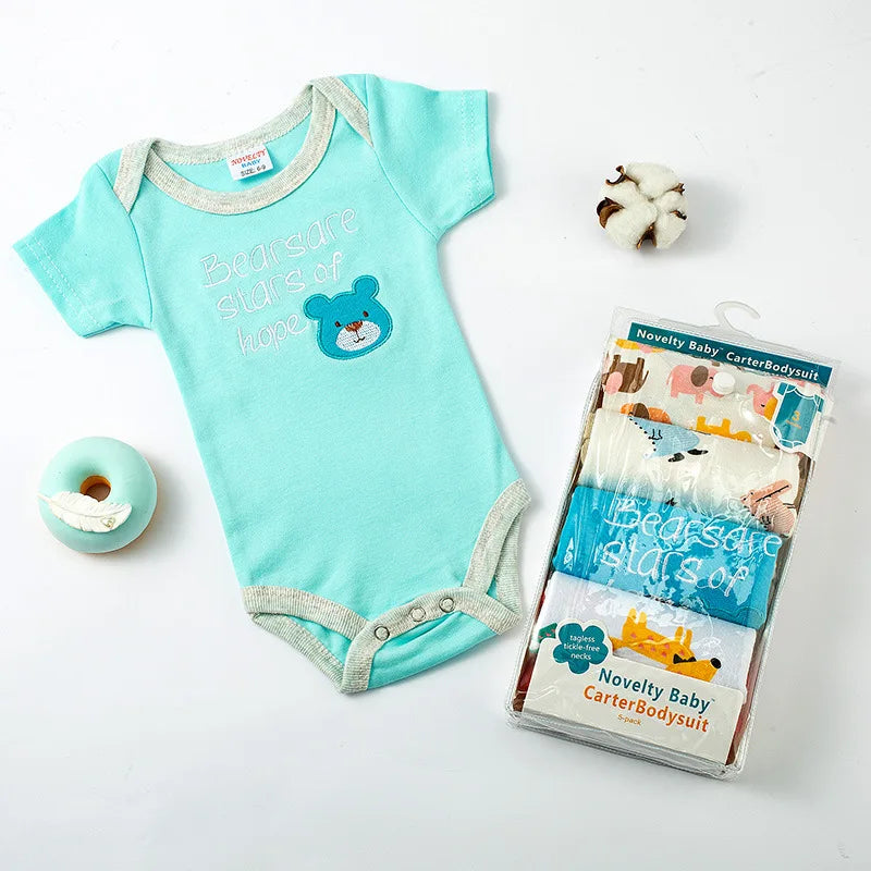 100% cotton infant pajamas newborn five-piece بدلة romper baby clothes