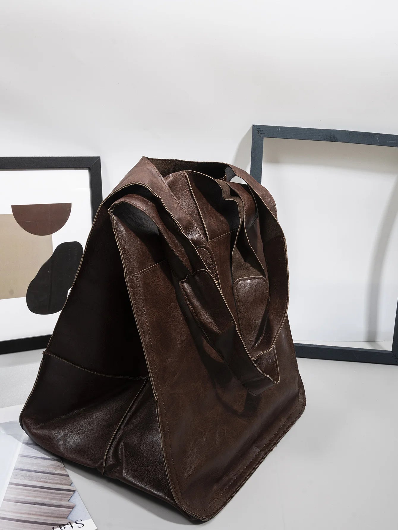 شنطة جلد فاخرة للنساء - Classic Retro Women's Bags Simple Casual