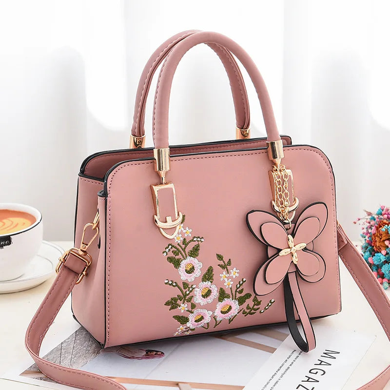 شنطة جلد فاخرة للنساء - 2025 Newest Fashion Patchwork Embroidery