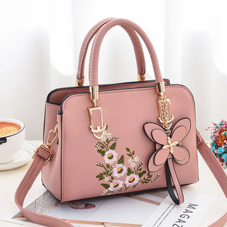 شنطة جلد فاخرة للنساء - 2025 Newest Fashion Patchwork Embroidery