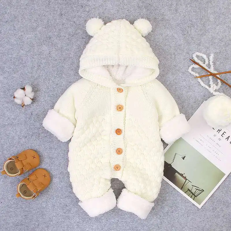 baby knitted قطعة واحدة halo clothes ربيع وخريف newborn clothing men and women baby sweater cute warm crawling clothes