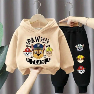 جديد أولاد' كاجوال outfits two-piece cotton hoodie بدلة with foreign ستايل cartoon printed توب children's sizes
