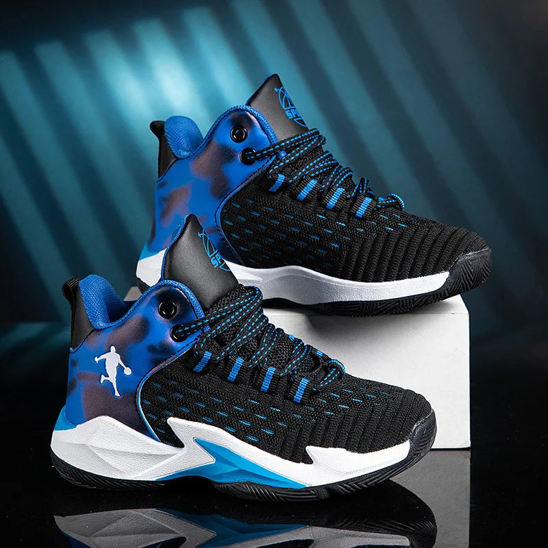 موضة 2025 ربيع خريف children's basketball shoes non-slip جديد running sneakers for أولاد ناعم bottom breathable net design صيف