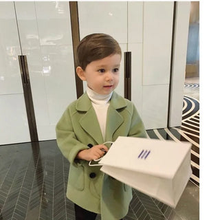 children clothing children woolen coat 2024 خريف ستايل ولد baby handsome coat small and medium children طويل korean version