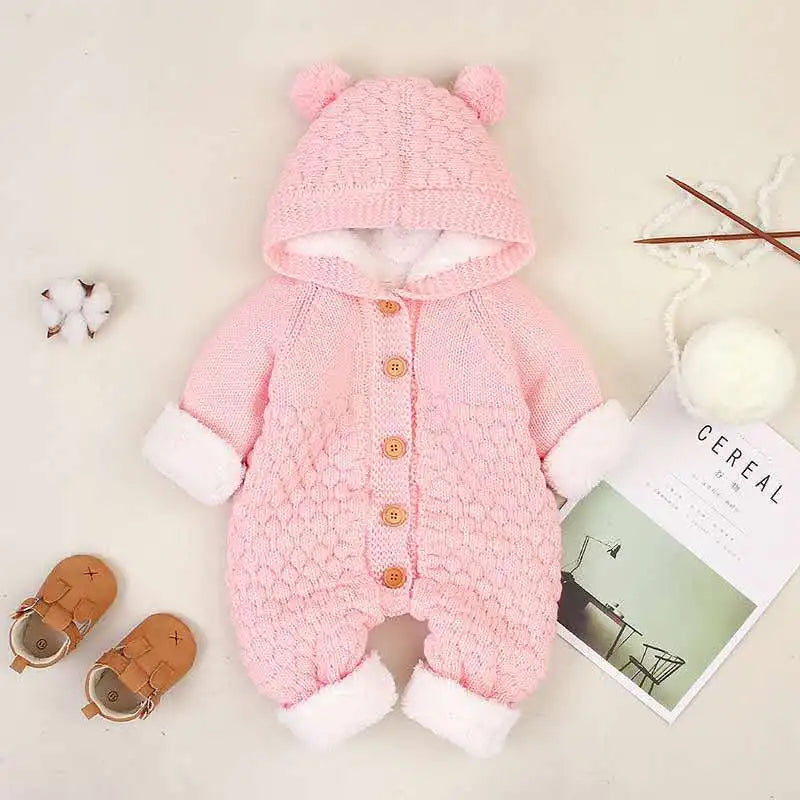 baby knitted قطعة واحدة halo clothes ربيع وخريف newborn clothing men and women baby sweater cute warm crawling clothes