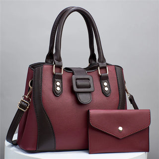 شنطة جلد أنيقة للنساء - Two Piece Set of New Fashionable Retro V