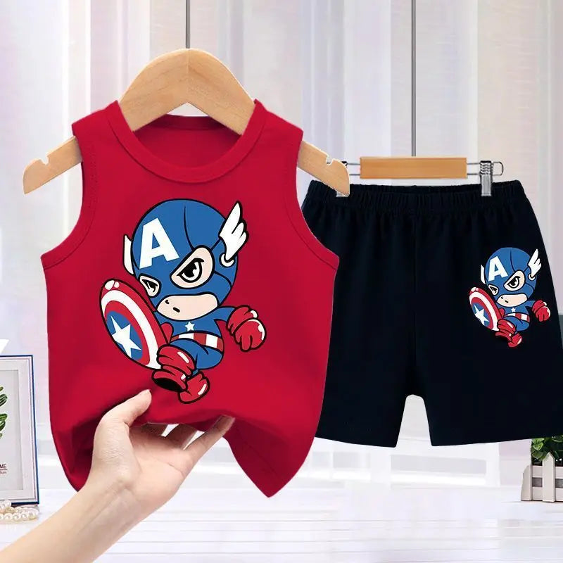 spider-man طقم قطعتين for أولاد صيف sports فيست shorts formal-كاجوال cotton print baby fashion أولاد' sports shirt shorts