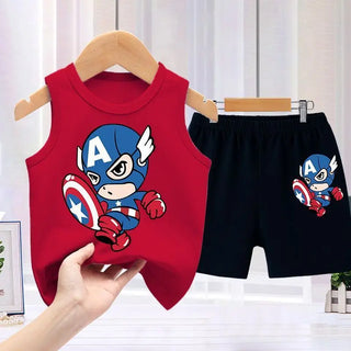 spider-man طقم قطعتين for أولاد صيف sports فيست shorts formal-كاجوال cotton print baby fashion أولاد' sports shirt shorts