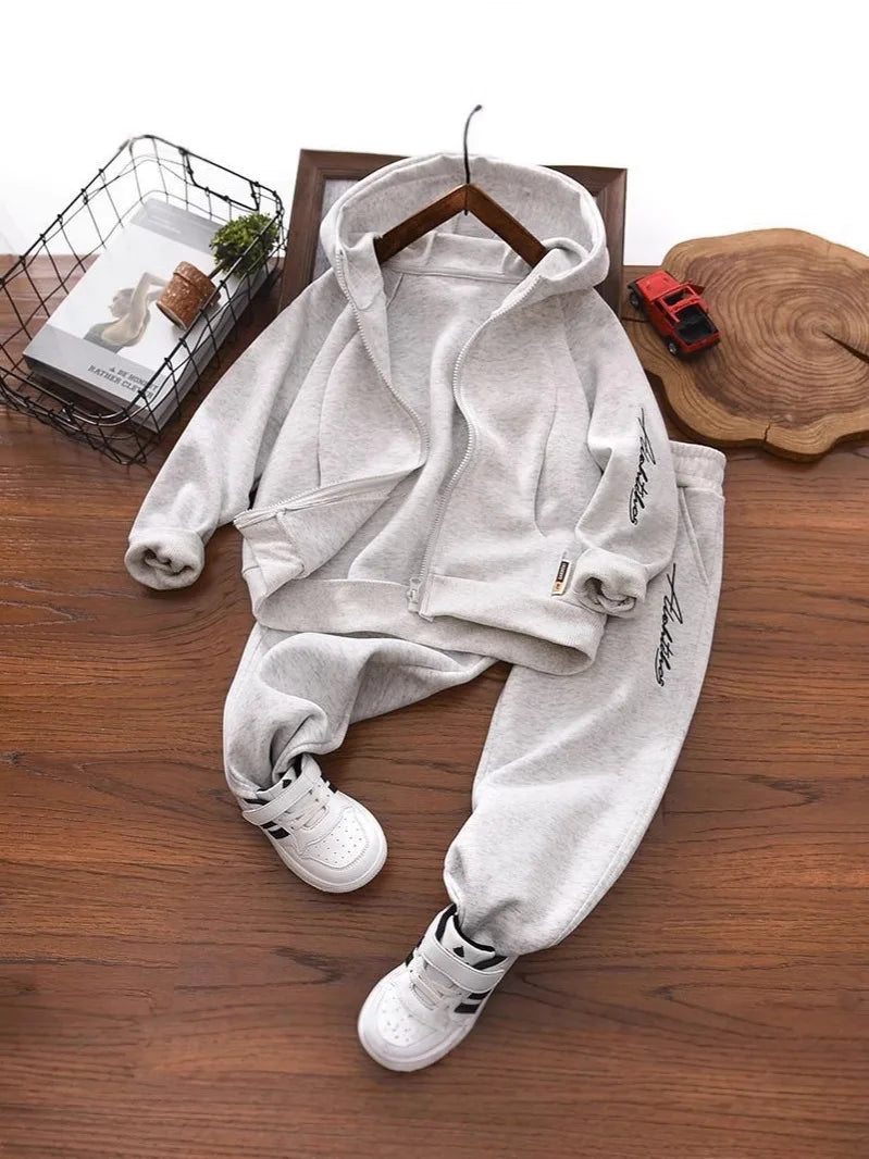 موضة 2025 جديد children's cotton sports بدلة for أولاد كاجوال hooded baseball بدلة with printed pattern fashionable for خريف